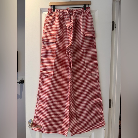 Reformation Ethan Linen Pant Red - Size M NWT - Picture 2 of 7